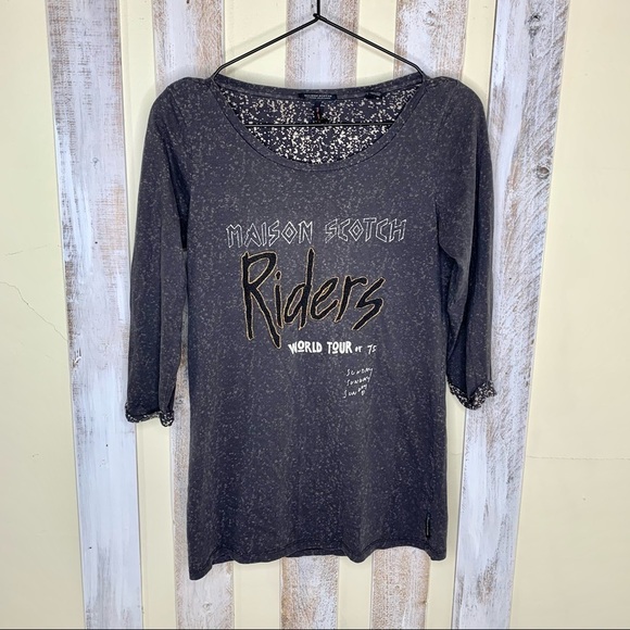 Maison Scotch J'Adore Mon Tee 3/4 Sleeve Top - Picture 1 of 8